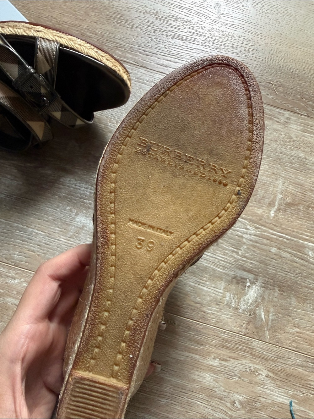Burberry Nova Check Espadrille Wedge Sandals size 39 - Picture 6 of 6